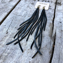 Leather Tassel Earrings - Black