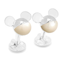 3D Silver Mother of Pearl Mickey Mouse Cufflinks - Funraise 