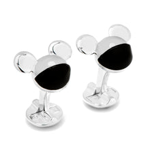 3D Silver and Onyx Mickey Mouse Cufflinks - Funraise 