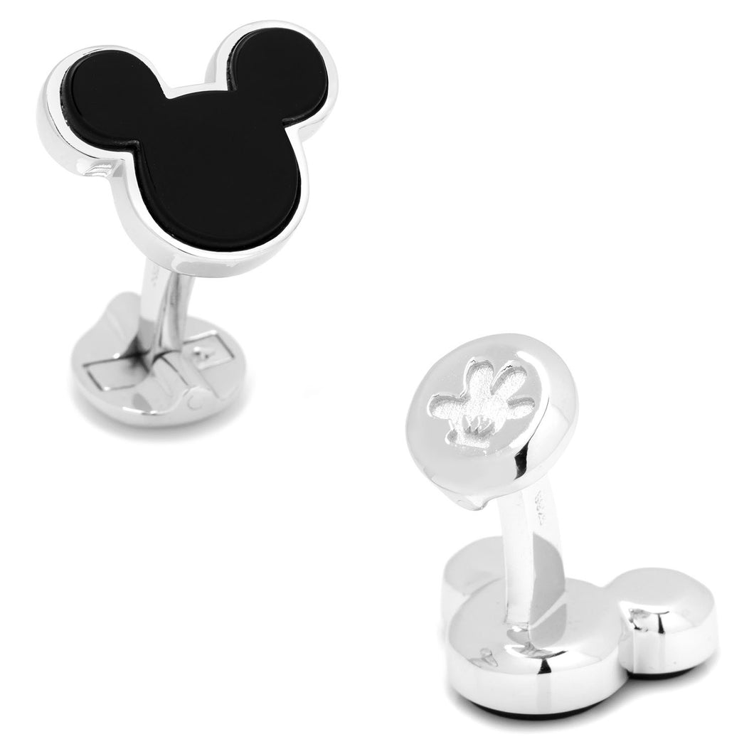 Sterling Silver and Onyx Mickey Mouse Cufflinks - Funraise 