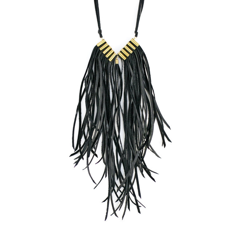 Dark Angel Bullet & Leather Necklace - Funraise 