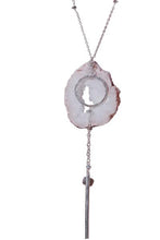 Geode Nature's Glitter Circle Silver Long Necklace - Funraise 