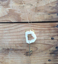 Geode Nature's Glitter Circle Gold Long Necklace - Funraise 