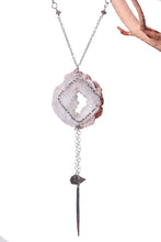 Geode Nature's Glitter Square Silver Long Necklace - Funraise 