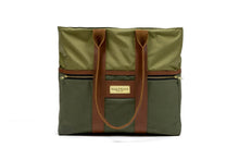 Green Signature Zip Top Tote Bag