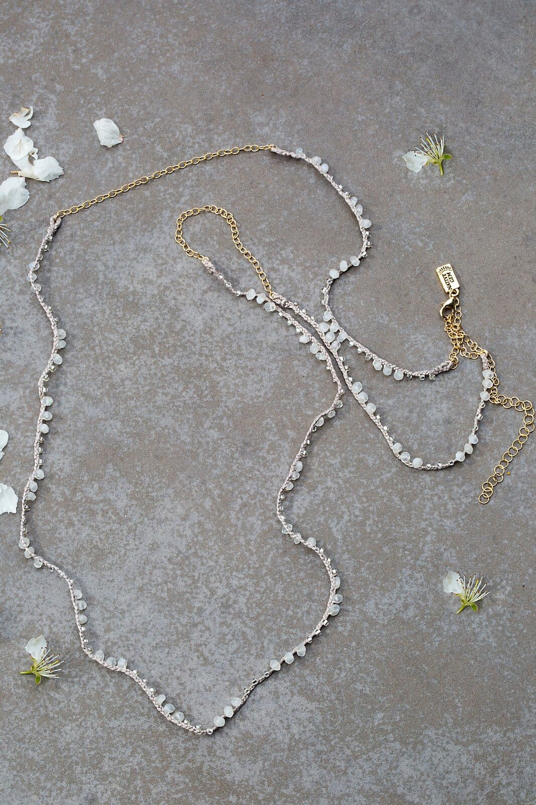 Ivy Ultra Long Moonstone Necklace-Convertible Wrap-Double Layer Necklace-Anklet - Funraise 