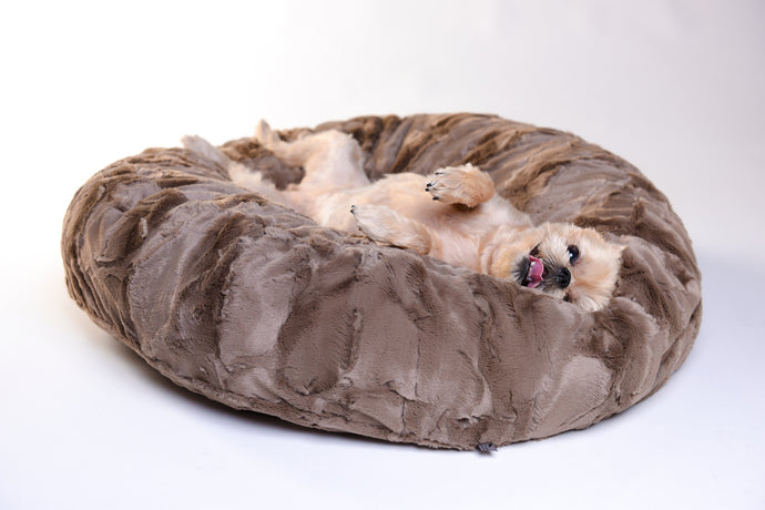 Dog Puff Bed - Brown Truffle - Funraise 