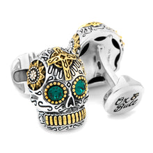 Sterling Silver and Gold Day of the Dead Skull Cufflinks - Funraise 