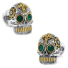 Sterling Silver and Gold Day of the Dead Skull Cufflinks - Funraise 
