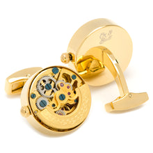 Gold on Gold Kinetic Watch Movement Cufflinks - Funraise 