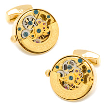 Gold on Gold Kinetic Watch Movement Cufflinks - Funraise 