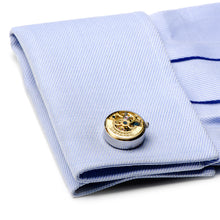 Gold and Silver Kinetic Watch Movement Cufflinks - Funraise 