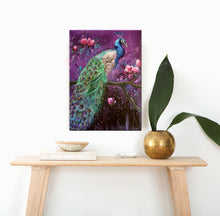 Peacock Art Canvas Prints “Peacock On Magnolia Tree” Bird Canvas Wall Art