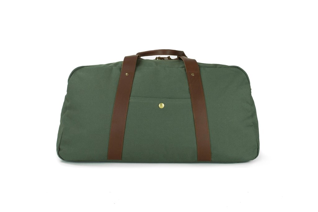 Carryall Duffle Leather Bag in Olive Green