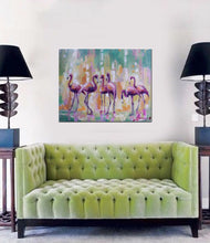 Flamingo Print,”Pink crew” Modern Canvas Wall Art