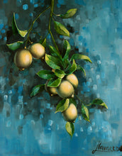 “Bunch Of Lemons” Print On Watercolor Canvas Wall Art