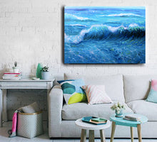 Seascape Art Canvas Prints “Blue Waves” Canvas Wall Art