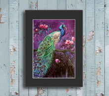 Peacock Canvas Print “Peacock On Magnolia Tree” Bird Canvas Wall Art
