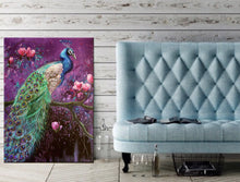 Peacock Art Canvas Prints “Peacock On Magnolia Tree” Bird Canvas Wall Art