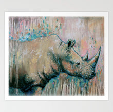 African Animal Canvas Prints "Rhino-friend" Canvas Wall Art